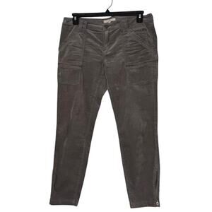 Joie Women’s Velvet Zipper Ankle Pants Soft Gray Size 31 Luxe Winter Holiday